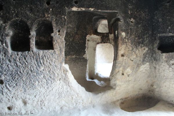 Rooms carved into the rocks