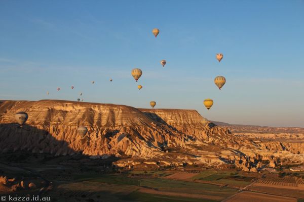 Balloons and sunrise over Cappadocia