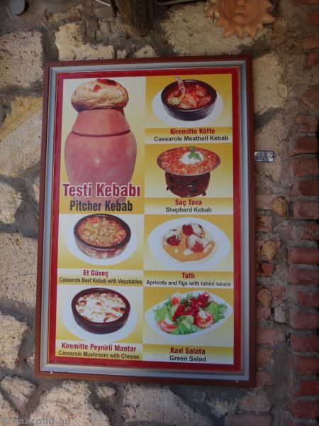 Pitcher kebab menu